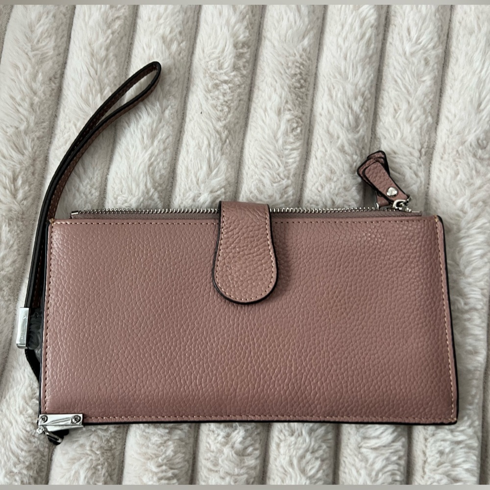 Blush Pink Leather Wristlet Wallet